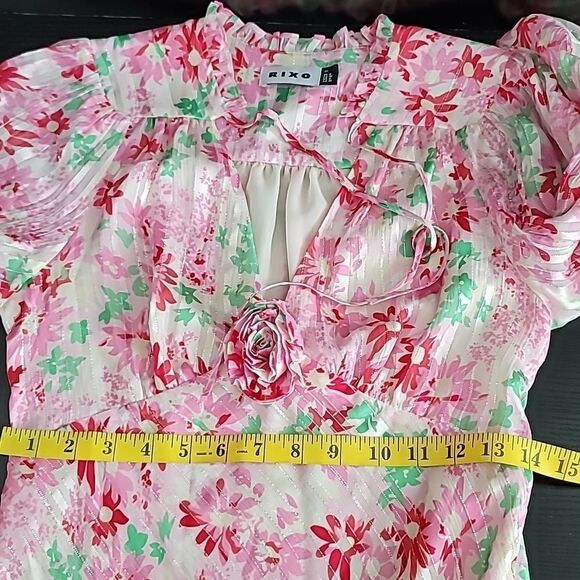 RIXO Devi metallic floral-print silk-blend jacquard mini dress - Picture 12 of 16